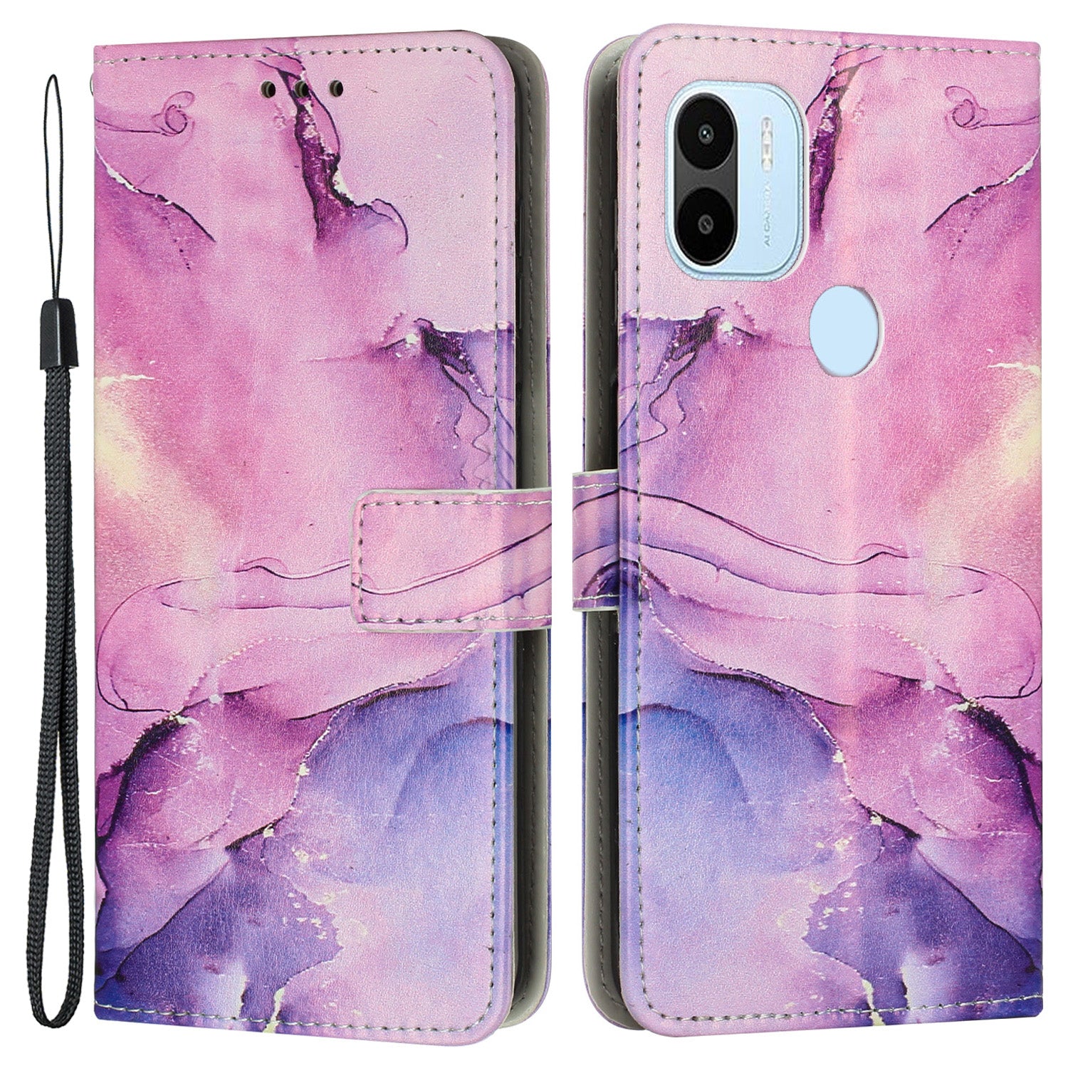 For Xiaomi Redmi A1 4G A2 4G Poco C50 4G Leather Phone Case Marble Pattern Printing Wallet Phone Stand Cover with Strap For Xiaomi Redmi A1 4G A2 4G Poco C50 4G Leather Phone Case Marble Pattern Printing Wallet Phone Stand Cover with Strap